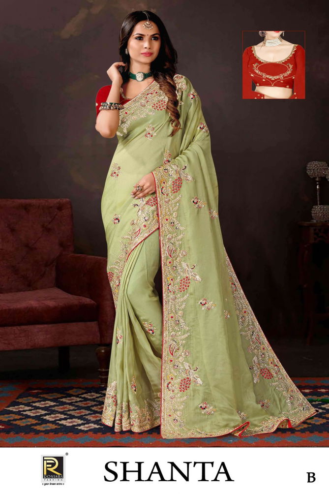 Shanta A to D By Ronisha Party Wear Sarees Catalog